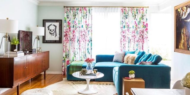Blue, Room, Interior design, Green, Living room, Furniture, Textile, Wall, Table, Home, 