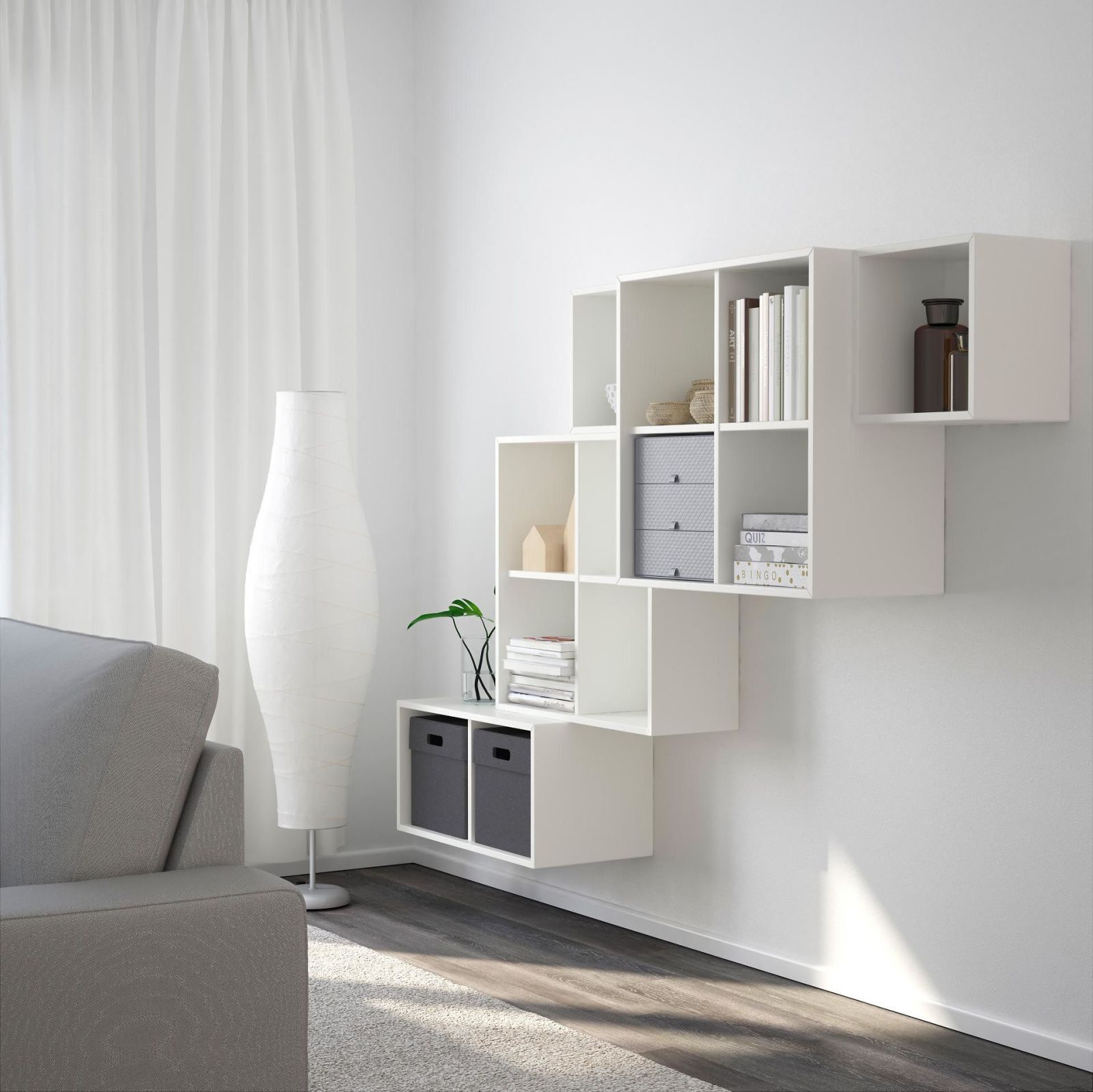 Ikea square deals shelves wall