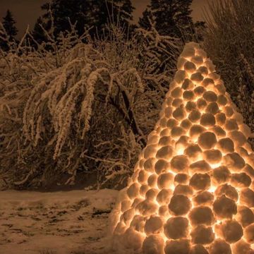 traditional swedish snow lantern - snölykta
