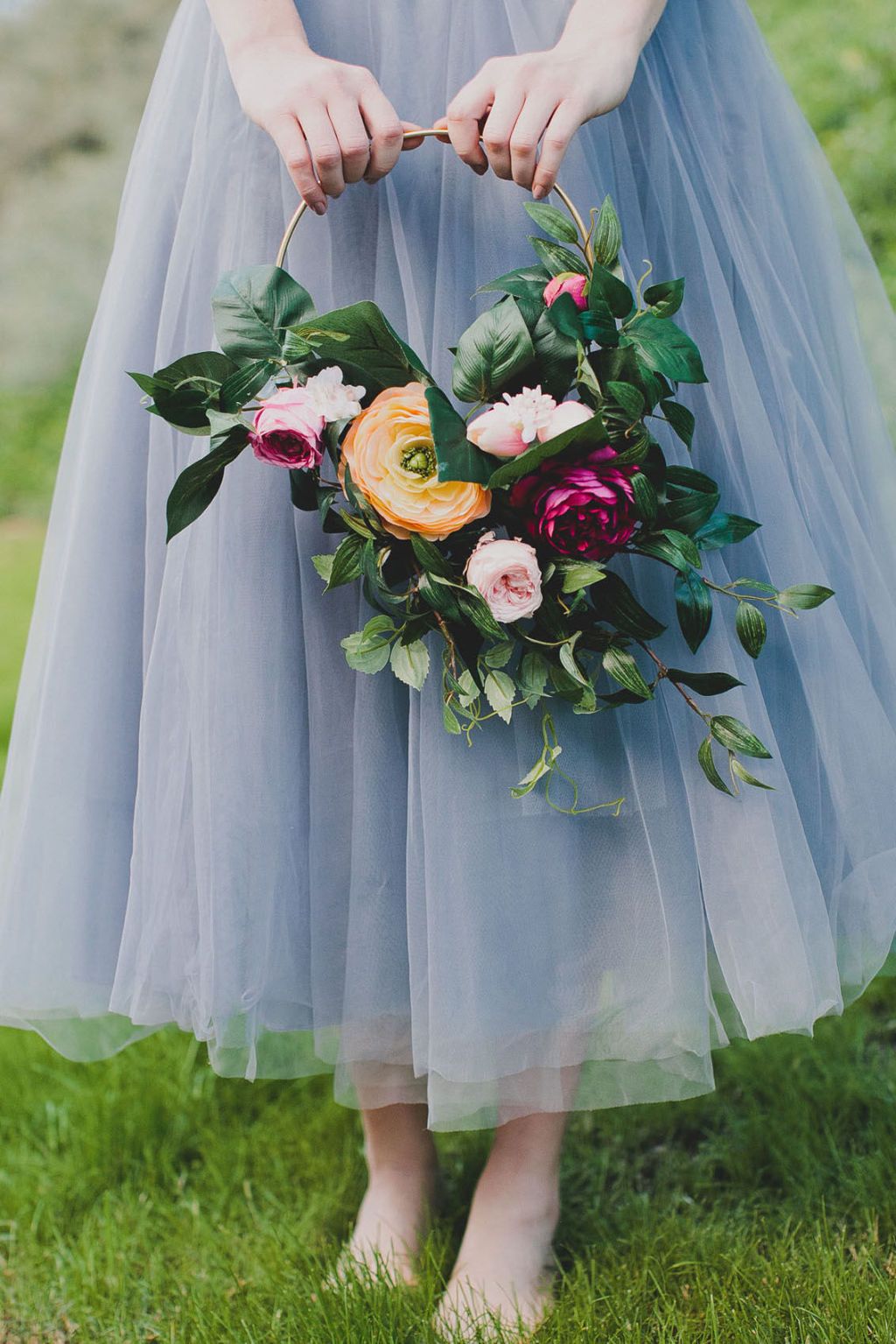 hoop bridesmaid bouquet