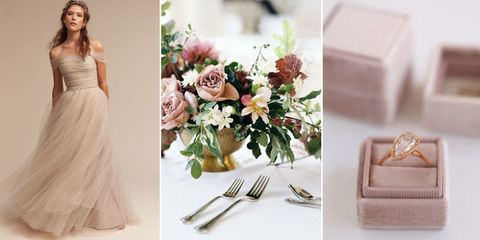 Pink, Dress, Flower, Bouquet, Peach, Plant, Gown, Floristry, Wedding dress, Rose, 