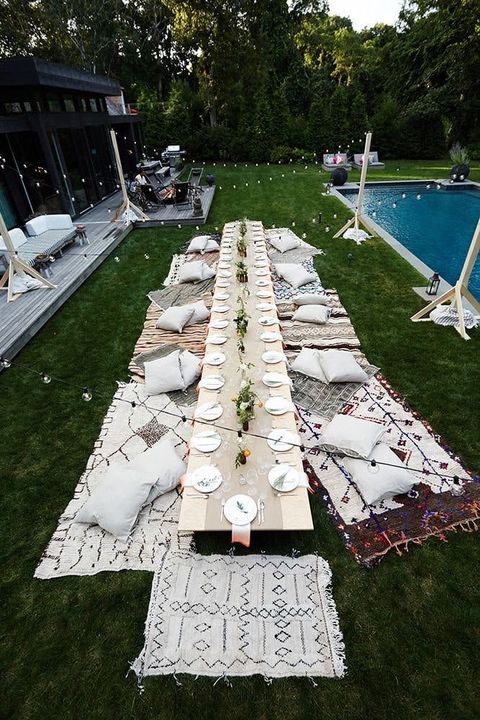 Aisle, Grass, Table, Architecture, Tree, Wedding reception, Tablecloth, Lawn, Linens, Ceremony, 