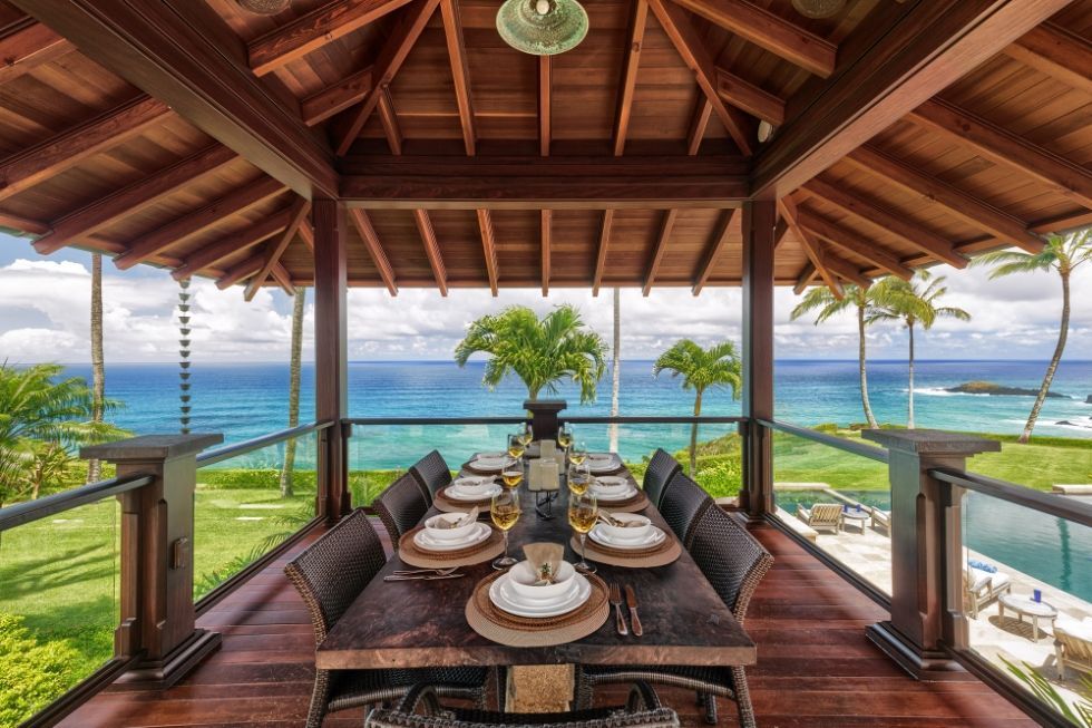 Resort, Table, Ocean, Real estate, Caribbean, Tropics, Seaside resort, Shade, Hardwood, Restaurant, 