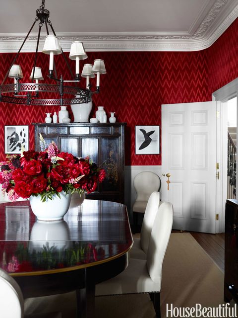 red dining room