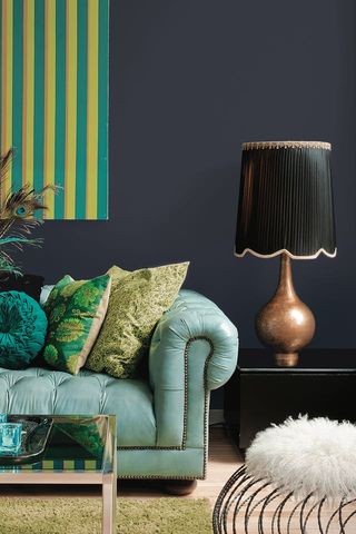 Green, Lampshade, Furniture, Turquoise, Blue, Interior design, Room, Lighting accessory, Living room, Aqua, 