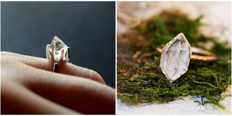 Raw Diamond Engagement Ring Rose Gold - Doron Merav