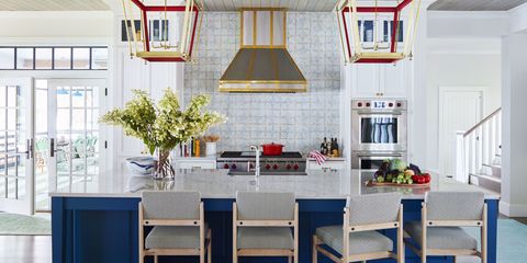 summer thornton blue and red kitchen