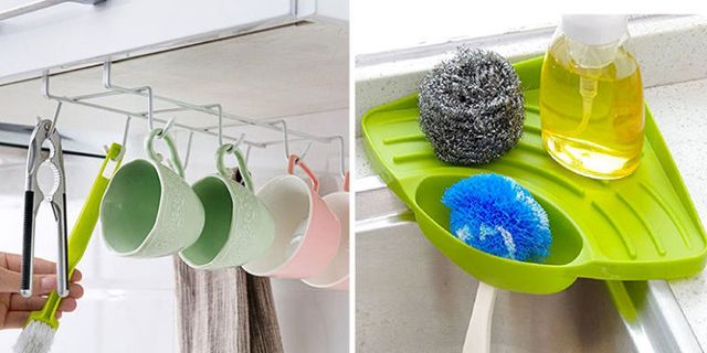 Kitchen Sink Caddy Sponge Holder Hang Basket for Scrubber Dish Brush  Kitchen Accessories Organizer