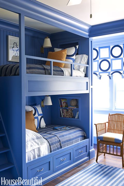 Bed, Furniture, Blue, Room, Bedroom, Bunk bed, Interior design, Property, Bedding, Bed sheet, 