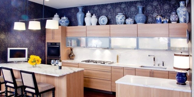 design ideas for the space above kitchen cabinets - decorating above