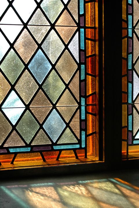 Stained glass, Glass, Window, Architecture, Tints and shades, Daylighting, Interior design, Window film, Pattern, 