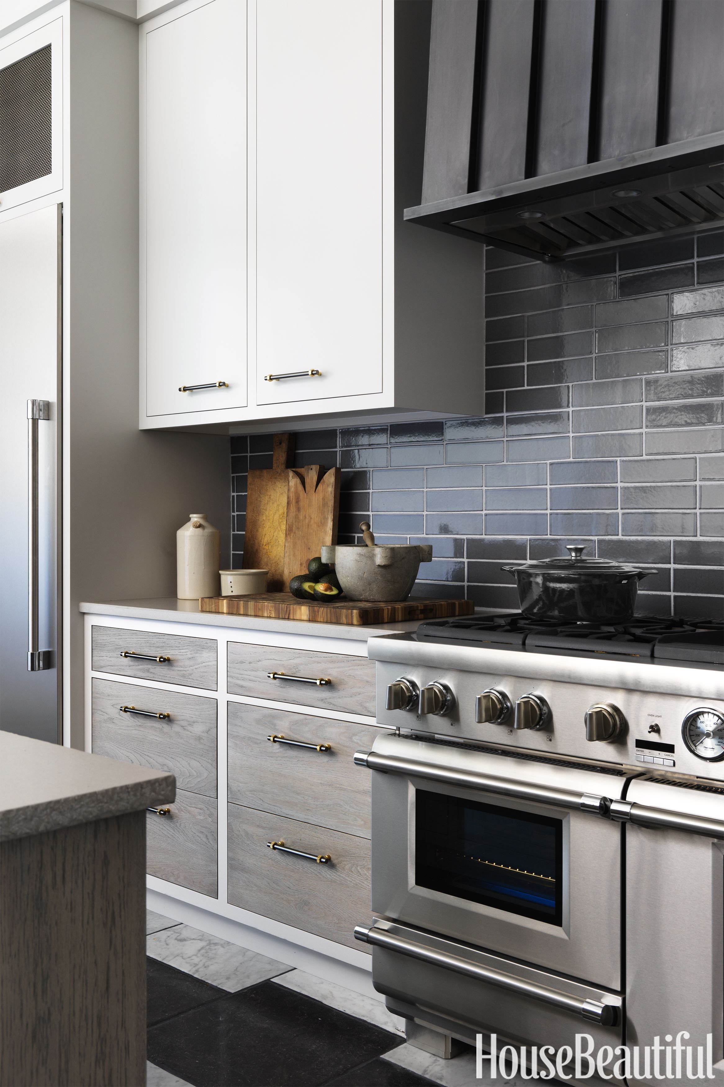 grey and light grey kitchen