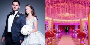 Photograph, Pink, Dress, Bride, Ceremony, Wedding dress, Purple, Gown, Wedding, Event, 