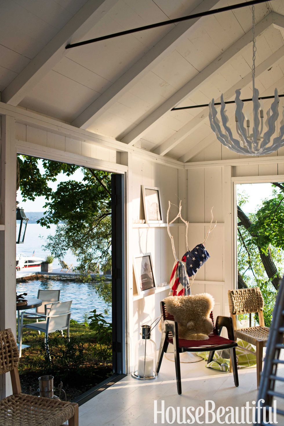 interior shot of a boathouse