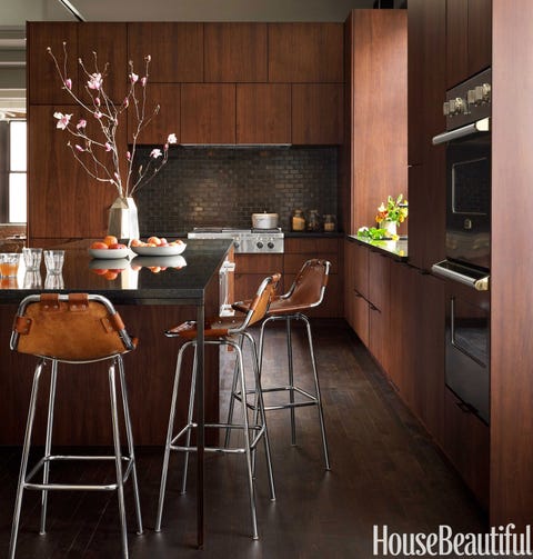 Warm Modern Kitchen Decorating Ideas Charlotte Perriand Stools