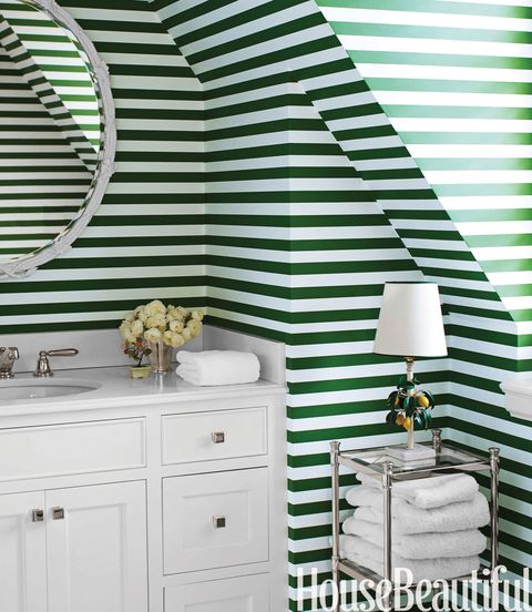 green stripe wallpaper