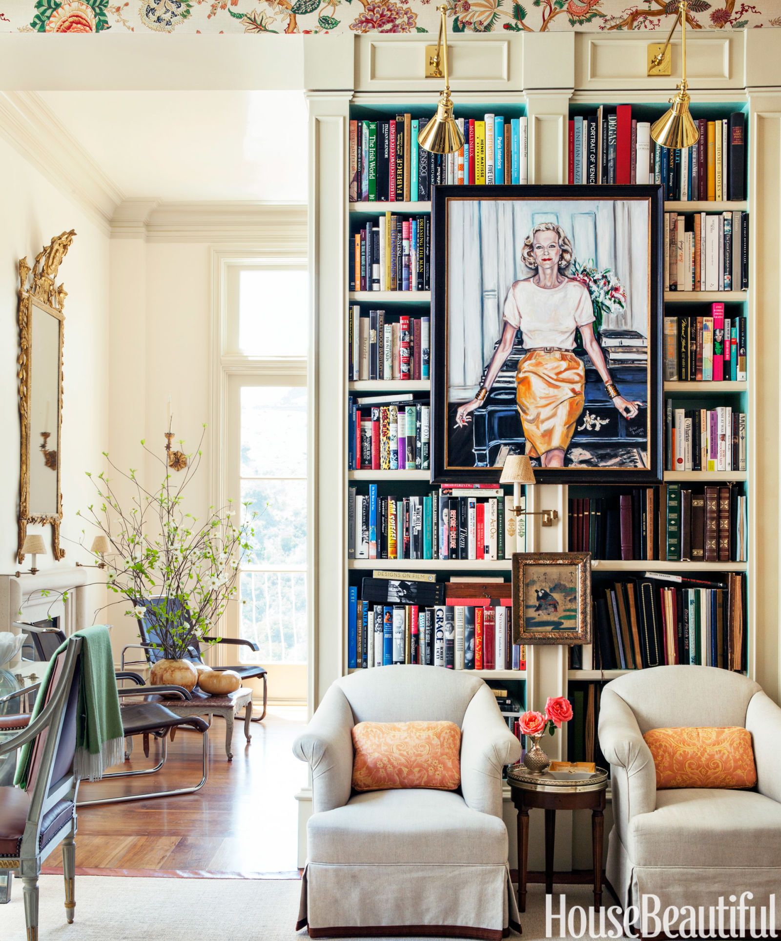 living room bookshelf