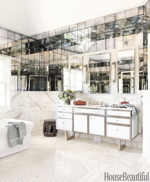 mirrored bathroom