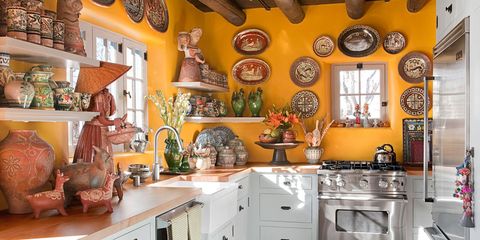 Yellow Kitchen With Santa Fe Style Southwest Kitchen Decor