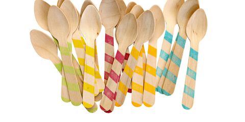 striped wooden ice cream spoons
