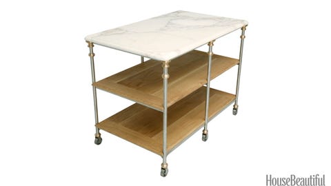 stainless steel and bronze kitchen island