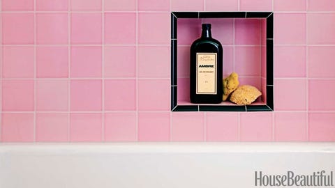 Bathroom With Colorful Tile 1930s Bathroom Design