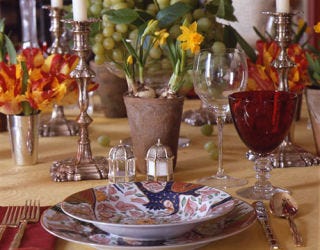 Tablescape featured in June 2007 issue.