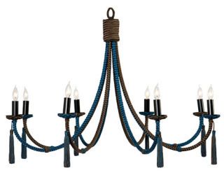 silk wrapped iron chandelier