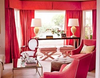 red living room