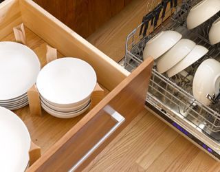 dishes in drawer