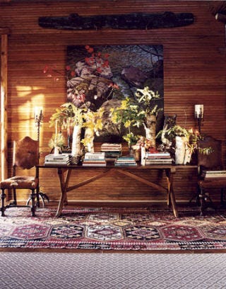 trestle table in living room