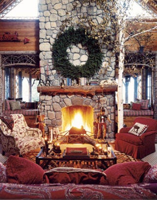 living room with fireplace