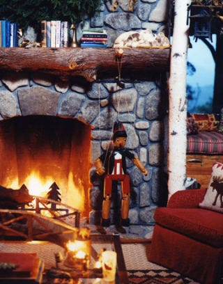 living room with fireplace