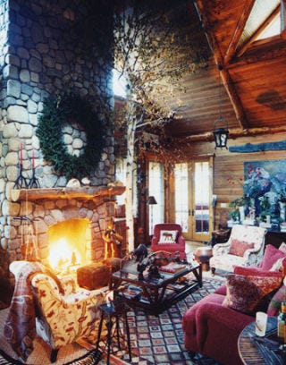 living room with fireplace