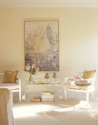 pale yellow sitting area