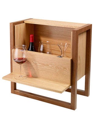 wood bar and side table