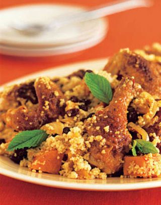 plate of chicken and couscous
