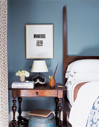 bed and side table