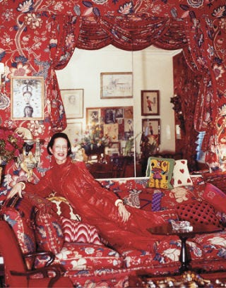 red sitting area
