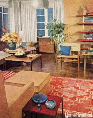 living room with furniture rug and bookcase