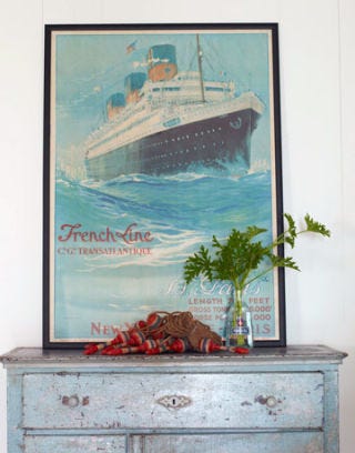 vintage poster of a ship