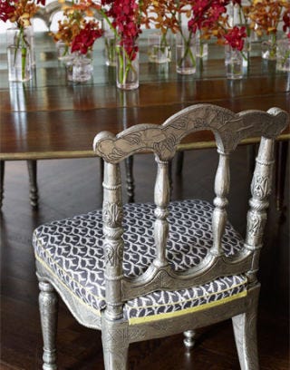 silver dining room chair