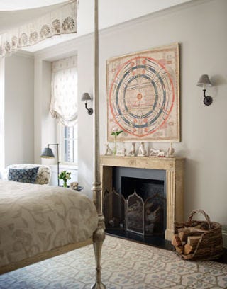 master bedroom with fireplace