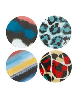 bold print and color coasters