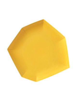 yellow geometric plate dish