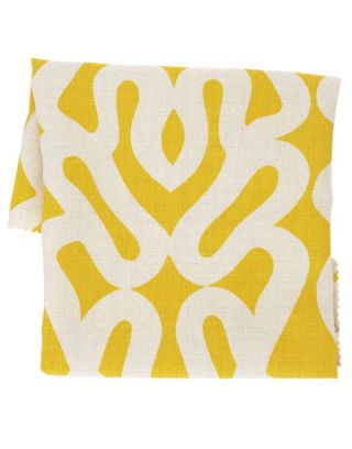 yellow and white trellis fabric