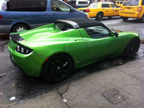 green sports car