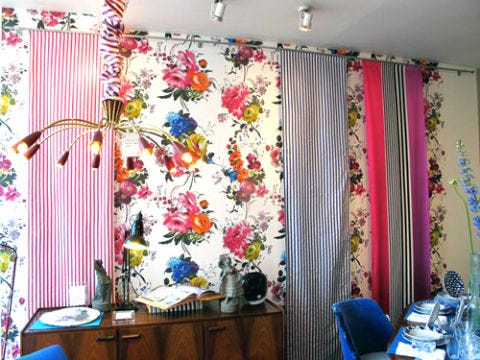Interior design, Room, Textile, Wall, Pink, Purple, Interior design, Ceiling, Window treatment, Decoration, 