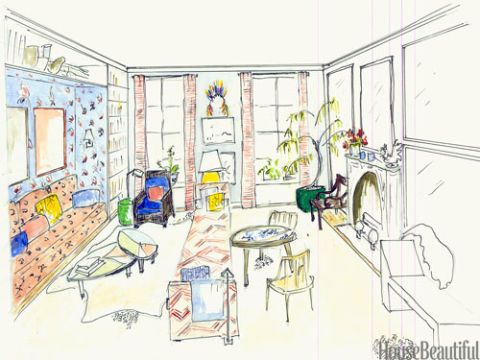 Room Design Sketch Interior Designer Sketches