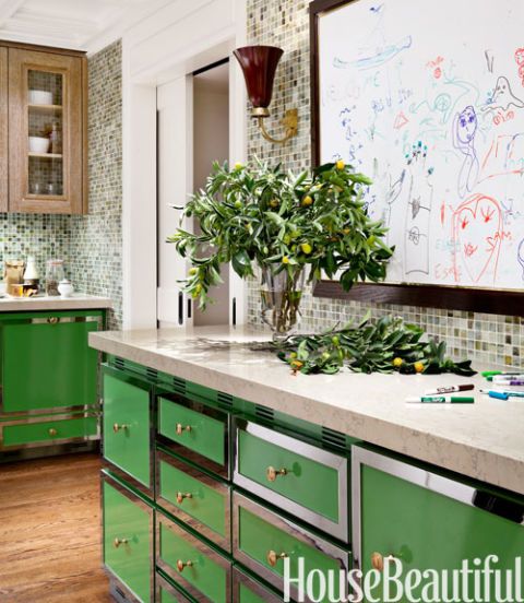 A Modern Kitchen with a Colorful Twist